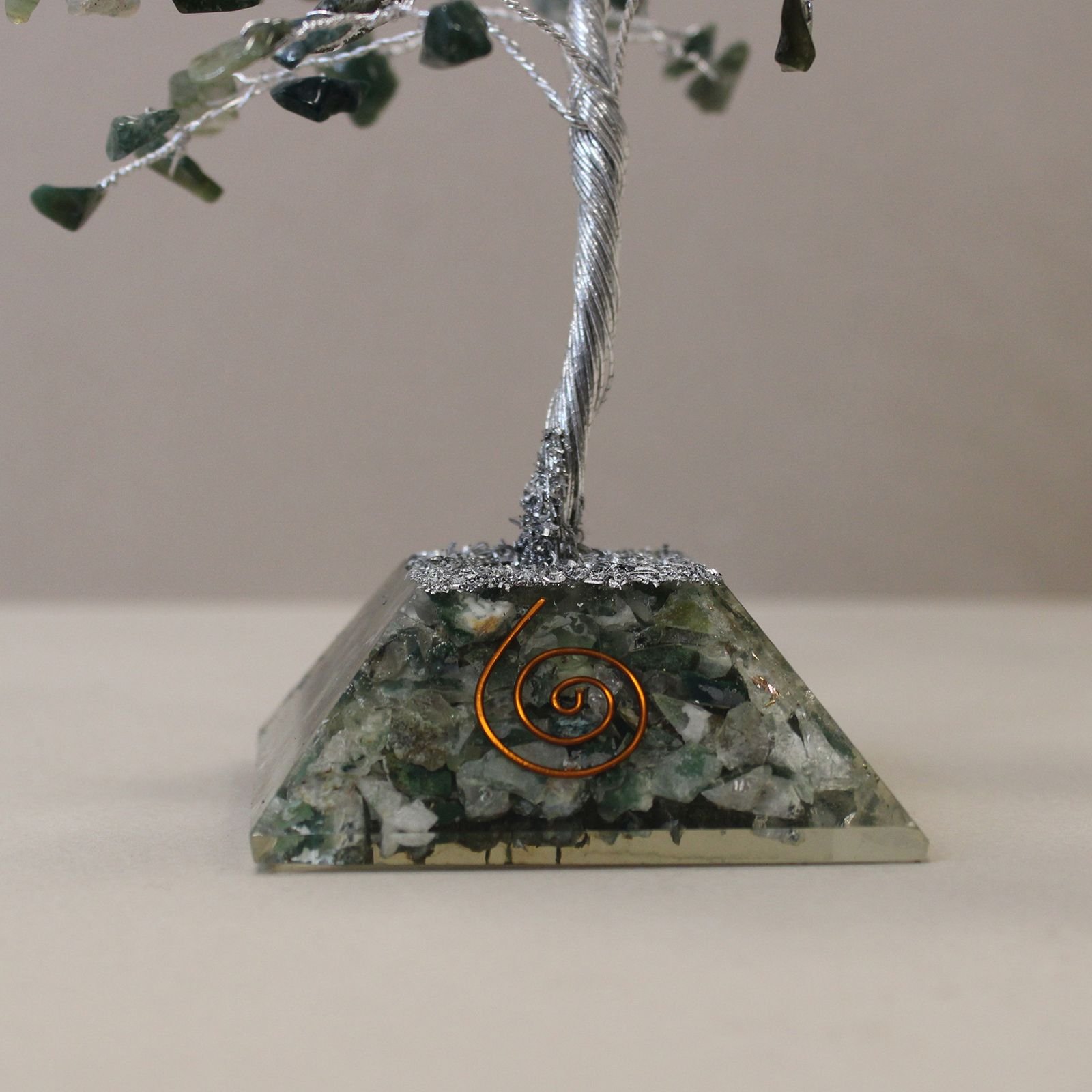 Moss Agate Tree with Organite Base - 160 Gemstone