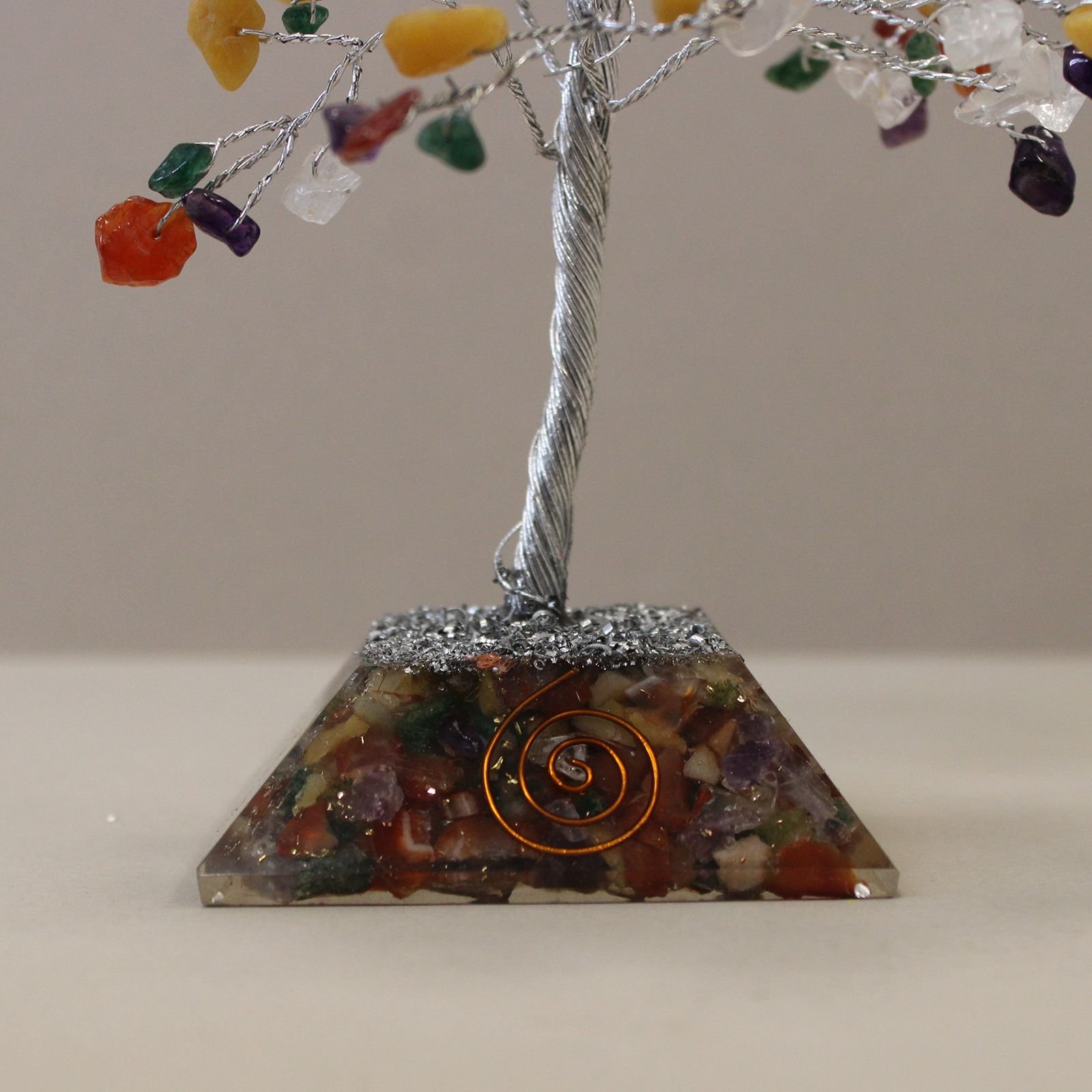 Multiple Gemstone Tree with Organite Base - 160 Gemstone