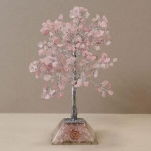 Rose Quartz Tree with Organite Base - 320 Gemstones