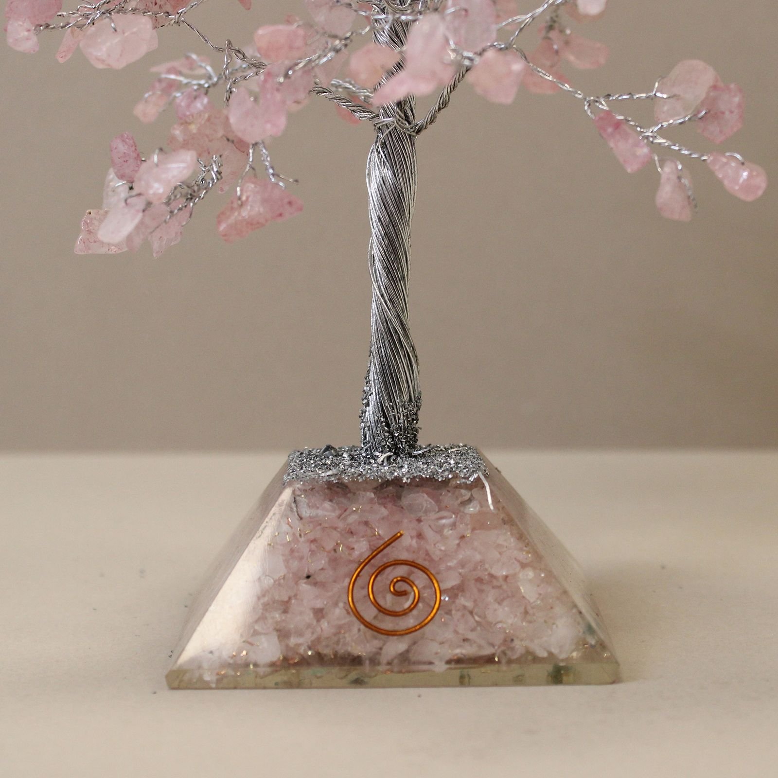 Rose Quartz Tree with Organite Base - 320 Gemstones