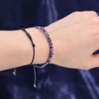 Sagittarius Candle with Gemstone Bracelet – Amethyst, Sodalite, Black Obsidian