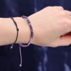 Aquarius Candle with Gemstone Bracelet – Amethyst, Lapis Lazuli, Hematite