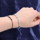 Pisces Candle with Gemstone Bracelet – Moonstone, Turquoise, Aquamarine