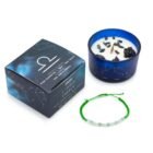 Libra Candle with Gemstone Bracelet – Green Aventurine, Opal, Rose Quartz