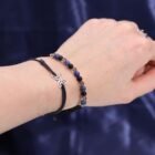 Scorpio Candle with Gemstone Bracelet – Smoky Quartz, Lapis Lazuli, Black Obsidian