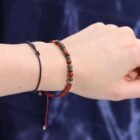 Aries Candle with Gemstone Bracelet – Red Jasper, Bloodstone, Hematite