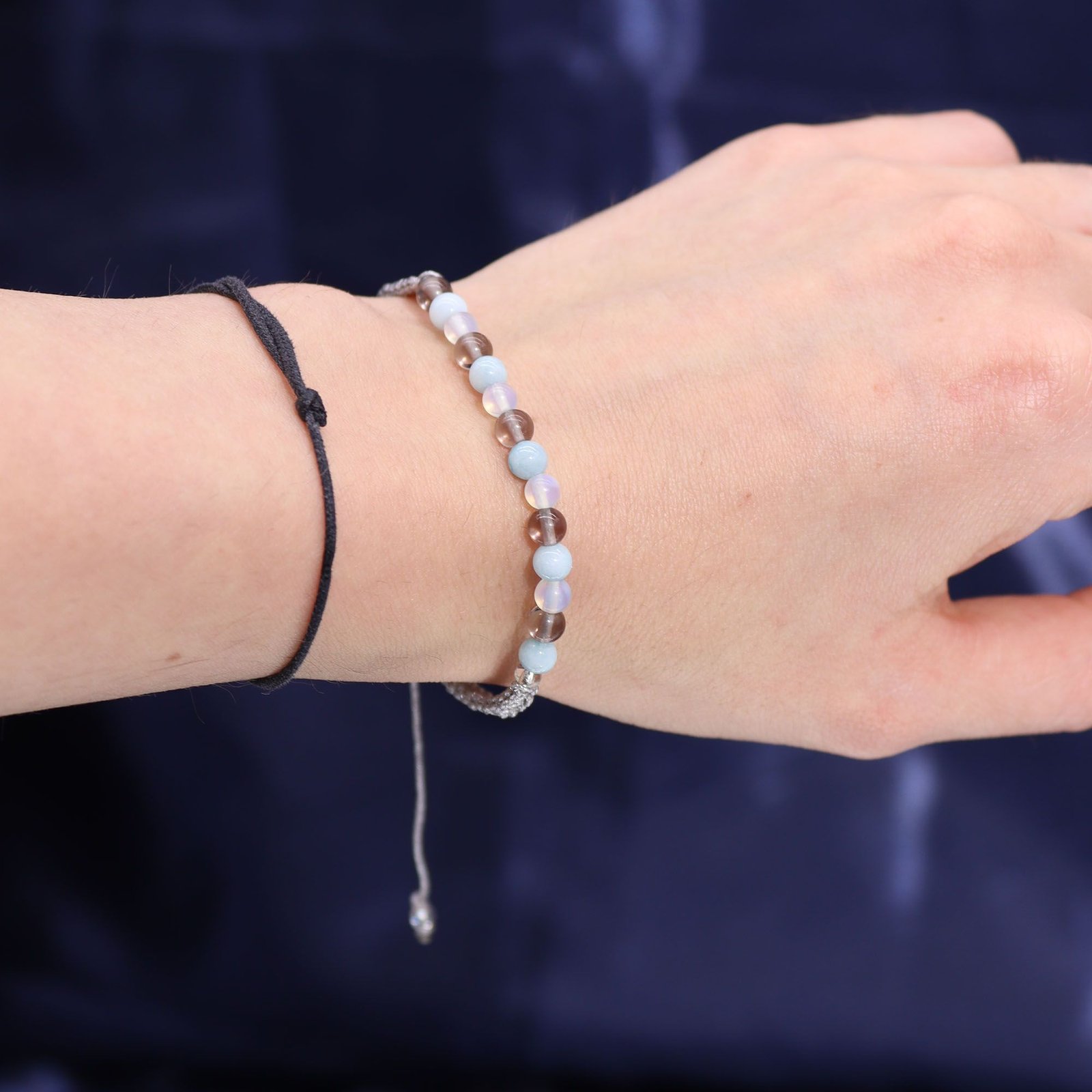 Cancer Candle with Gemstone Bracelet – Aquamarine, Smoky Quartz, Moonstone