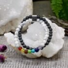 White Howlite Chakra Magnetic Gemstone Bracelet